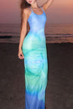 Abstract Print Spaghetti Strap Dress