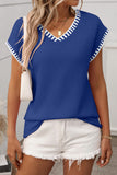 Striped Trim V-Neck Tank Top