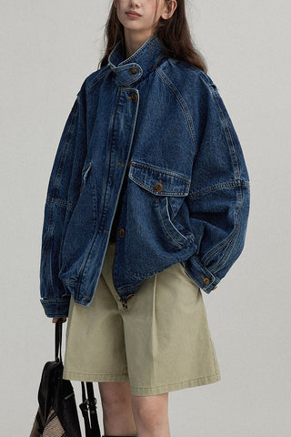 Oversized Button-Up Denim Jacket