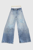 Butterfly Print Straight Jeans