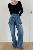 Distinctive Layered Straight Jeans