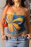 Strapless Floral Tank Top