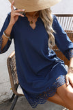 Scalloped Lace Casual Dress