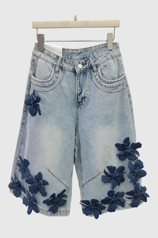 Floral Embellished Casual Shorts