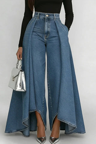 Wide-Leg High-Waisted Jeans