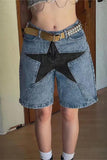 Star Detail Denim Shorts