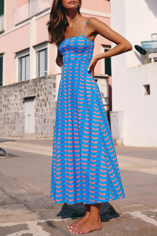 Patterned Strappy Summer Dress