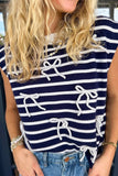Striped Bow Detail Sweater Vest