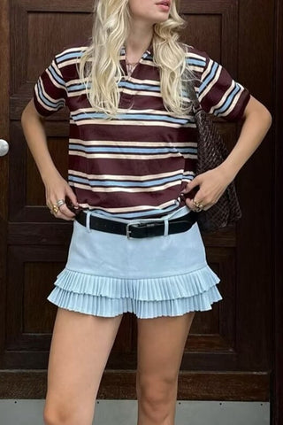 Double Ruffle Mini Skirt