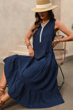 Sleeveless V-Neck Tiered Dress
