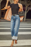 Chic Straight-Leg Jeans with Rolled Cuffs