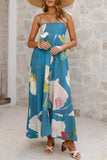 Floral Maxi Dress with Square Neckline
