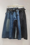 Denim Skirt with Lace Detail
