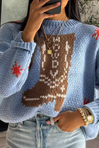 Oversized Graphic Knit Sweater