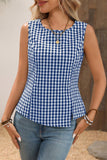 Checked Sleeveless Tank Top