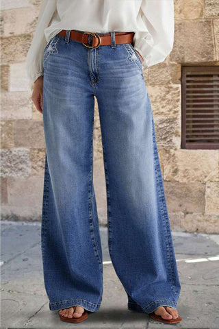Classic Wide-Leg Straight Jeans