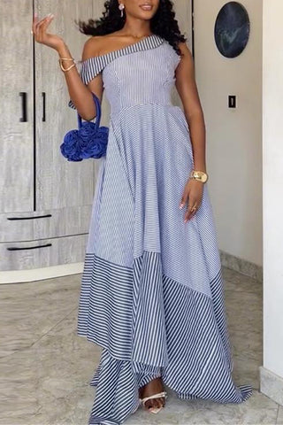 Asymmetric Off-Shoulder Casual Dress