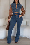Stylish Two-Piece Denim Set