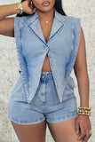 Sleeveless Denim Romper