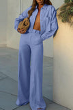 Striped Button-Front Pants Set