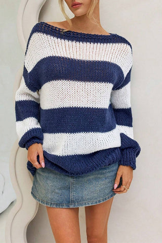 Wide Stripe Knit Sweater