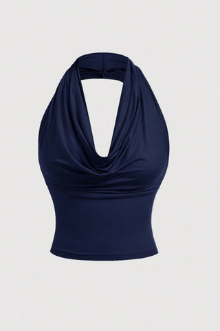 Draped Halter Tank Top