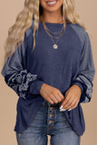Striped Sleeve Casual Top