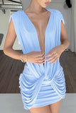 Twist-Front Casual Mini Dress