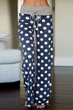 Polka Dot Lounge Pants with Drawstring Waist
