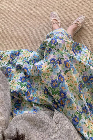Floral Tiered Midi Skirt