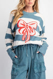 Striped Bow-Accent Sweater
