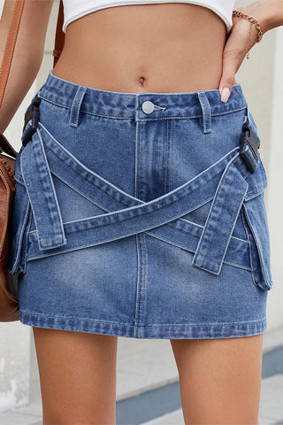Trendy Wrap Detail Mini Skirt