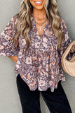 Floral Print V-Neck Blouse
