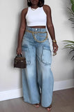 Chic Wide-Leg Cargo Jeans