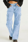 Cargo Pocket Straight-Leg Jeans