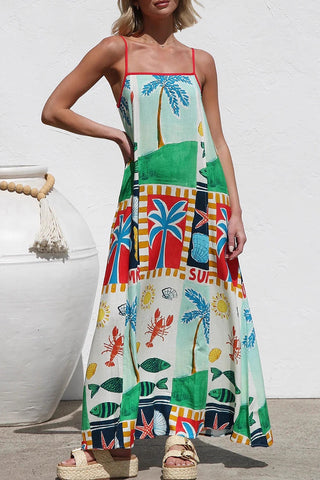 Vibrant Tropical Print Sundress