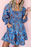 Floral Puff Sleeve Casual Dress