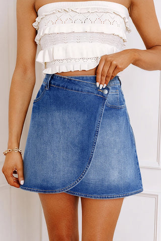 Wrapped Crossed Waist Mini Skirt