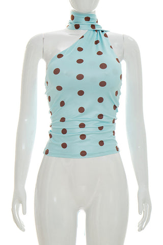 Polka Dot Halter Tank Top