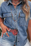 Button-Front Denim Shirt