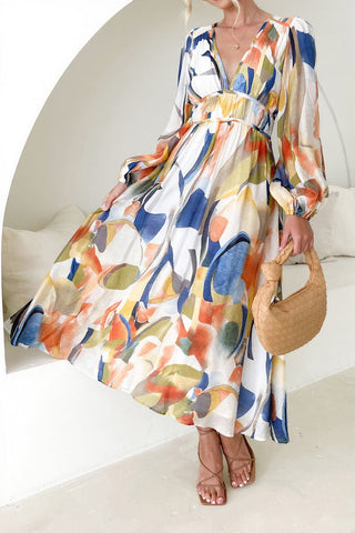 Floral Print Long Sleeve Casual Dress