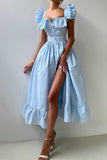 Ruffle-Trim Casual Maxi Dress