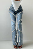Embellished Straight-Leg Jeans