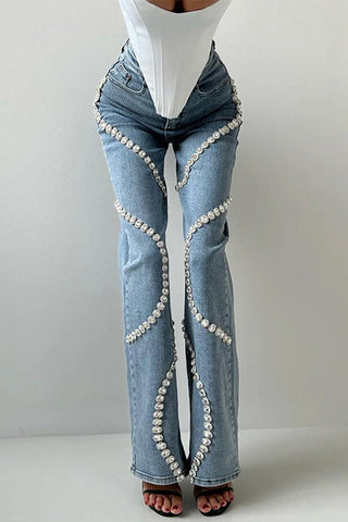 Embellished Straight-Leg Jeans
