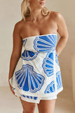 Seashell Print Strapless Casual Set