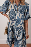 Floral Pattern Button-Front Casual Dress