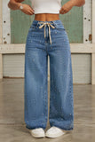 Pearl-Studded Straight-Leg Jeans