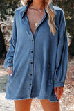 Button-Up Denim Shirt Dress