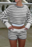 Striped Knit Short Set