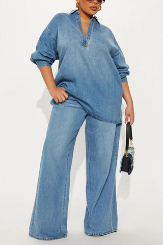 Stylish Wide-Leg Pants Set